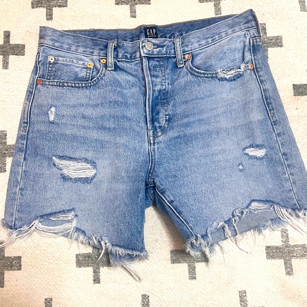 Gap distressed denim shorts